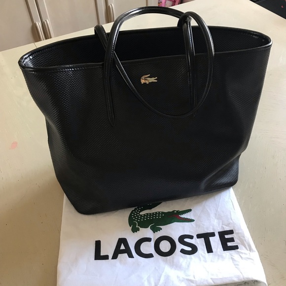 Lacoste black “pique” leather bag